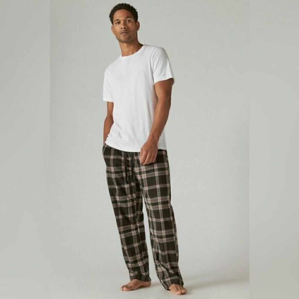 Lucky Brand Fleece Plaid Pajama Pants Men’s Size Small